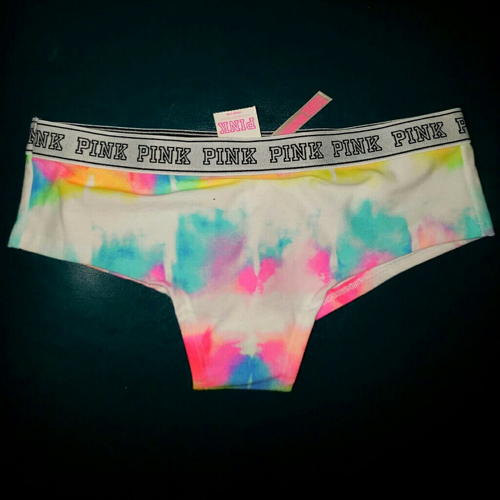 PINK Cheekster panties tie dye neon rainbow 🌈